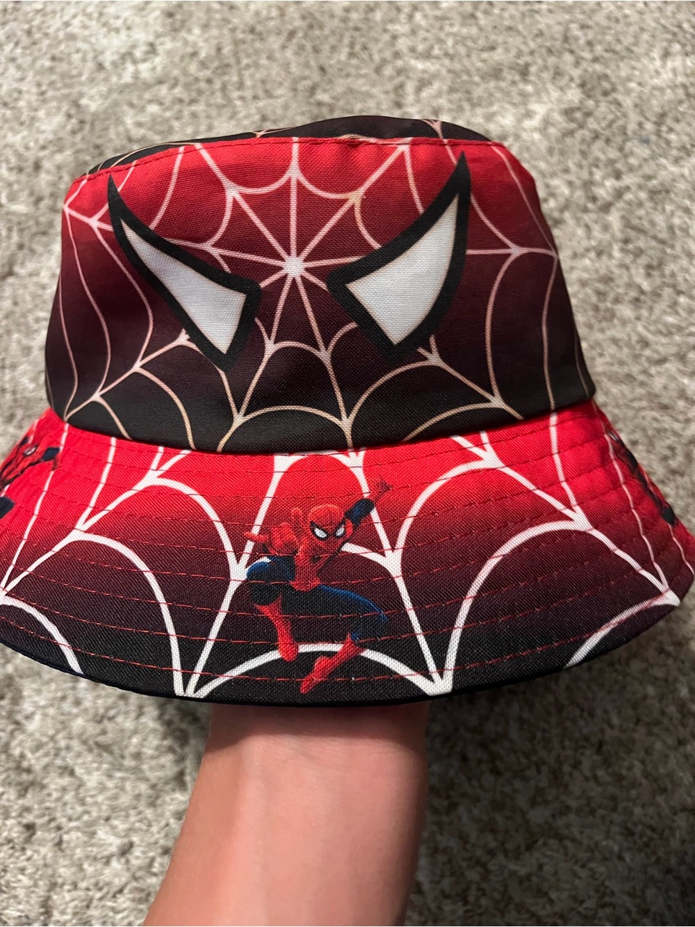 Marvel Spider-Man Red Kids Bucket Hat Accessory